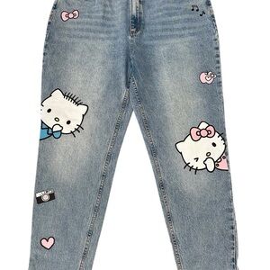 Hello Kitty Blue Jeans with Cute Pink Accents